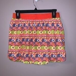 Skirt orange and blue and green French toast flower design XL 16